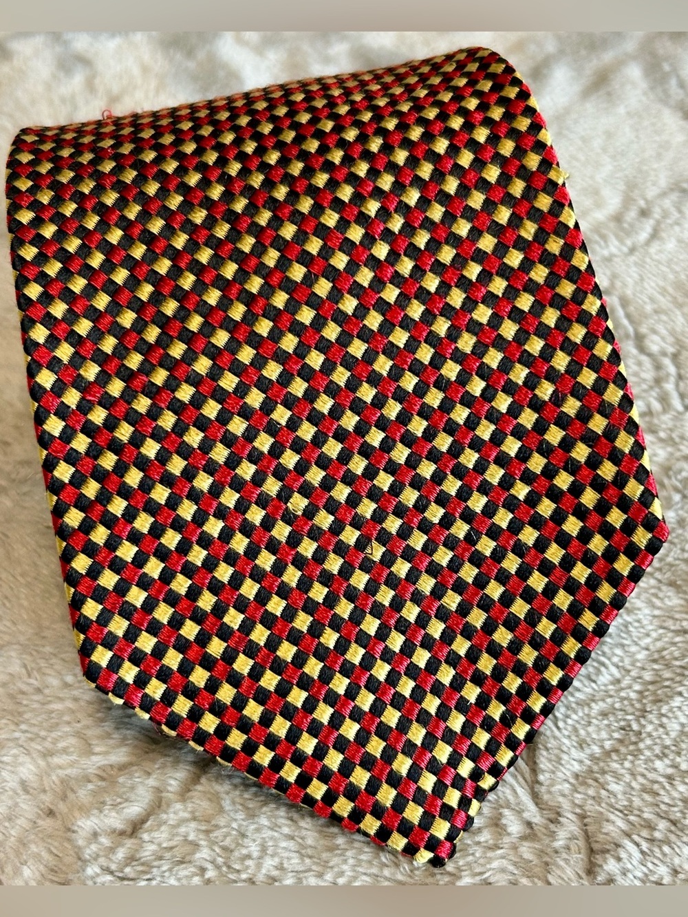 Classic Men's Woven Red, Yellow & Black Tie Joseph & Lyman NWOT Bloomingdale’s